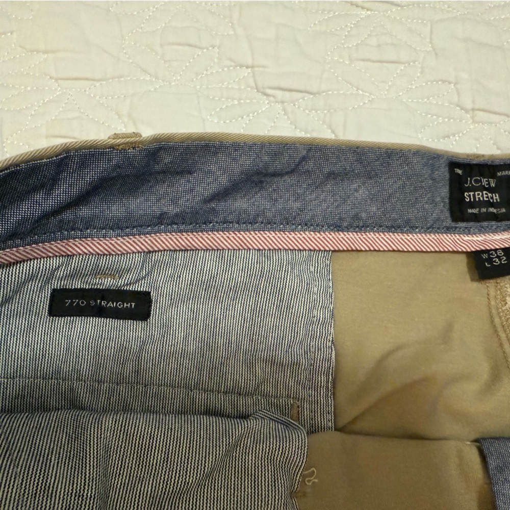 J. Crew Tan Chinos 770 Straight Fit Stretch 38/32 - Picture 2 of 4